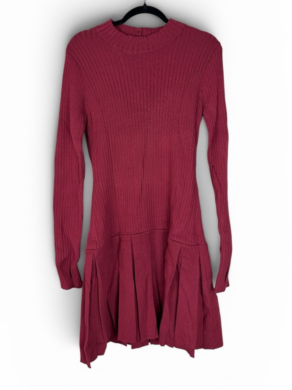 Free People Emmy Red ribbed mini dress